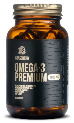 Obrazek Grassberg Omega 3 Premium 1000mg - 60 Kapsułek