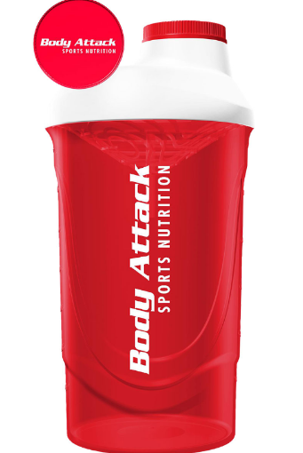 Obrazek SHAKER CZERWONO-BIAŁY 600 ML BODY ATTACK