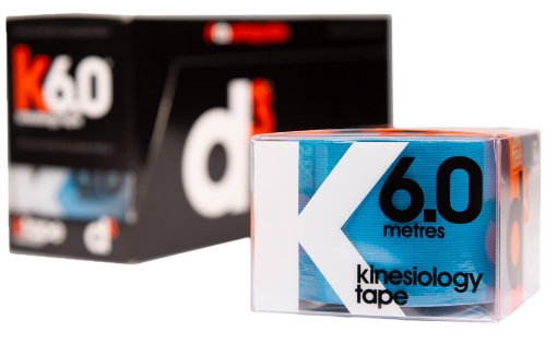 Obrazek K6.0 Taśma Kinezjologiczna Elektryczny Niebieski 5cm x 6m - d3Tape