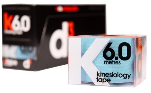 Obrazek K6.0 Taśma Kinezjologiczna Lodowy Niebieski 5cm x 6m - d3Tape